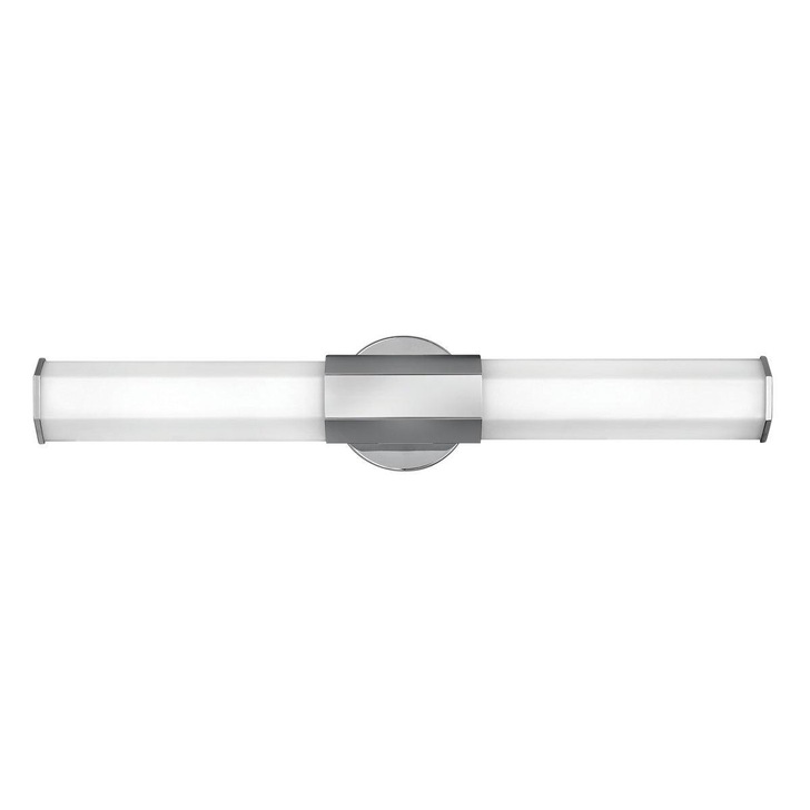 Quintiesse Facet Double LED Bathroom Wall Light In Polished Chrome Complete With Satin Opal Etched Glass - IP44 - QN-FACET-LED2-PC-BATH