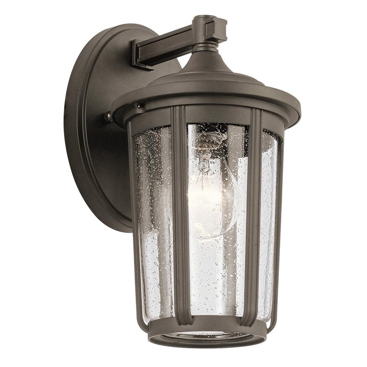 Quintiesse Fairfield 1 Light Medium Outdoor Wall Lantern In Bronze Complete With Clear Seeded Glass - IP44 - QN-FAIRFIELD-M-OZ