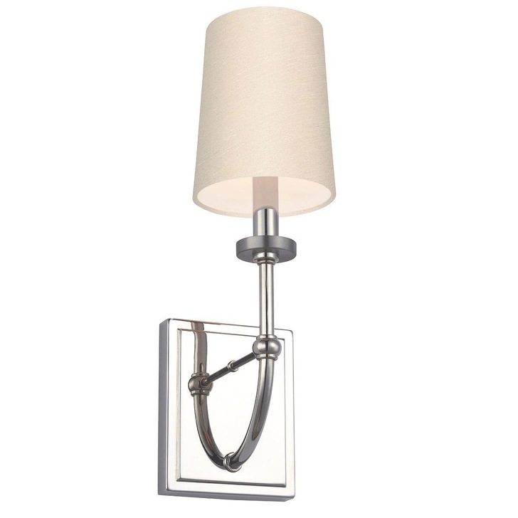 Quintiesse Felixstowe Single Bathroom Wall Light In Polished Chrome Complete With Scallop Shade IP44 - QN-FELIXSTOWE1-C