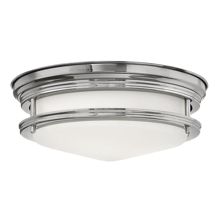 Quintiesse Hadrian 2 Light Flush Mount In Chrome Complete With Opal Glass - QN-HADRIAN-FS-CM-OPAL