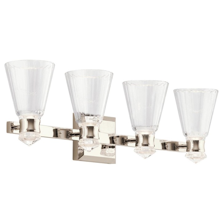 Quintiesse Kayva LED 4 Arm Dual-lit Wall Light In Polished Nickel - QN-KAYVA4-PN