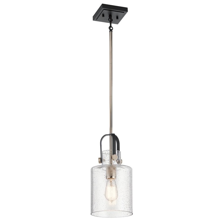 Quintiesse Kitner 1 Light Pendant Light In Polished Nickel And Black - QN-KITNER-P-PN