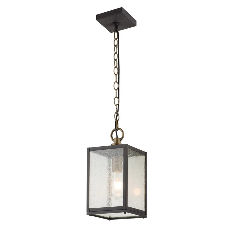 Quintiesse Lahden 1 Light Large Outdoor Wall Lantern In Weathered Zinc Complete WIth Clear Seeded Glass - IP44 - QN-LAHDEN2-L-WZC