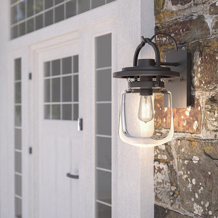 Quintiesse Lasalle 1 Light Medium Outdoor Wall Lantern In Bronze Complete With Clear Glass - IP44 - QN-LASALLE-M-WT