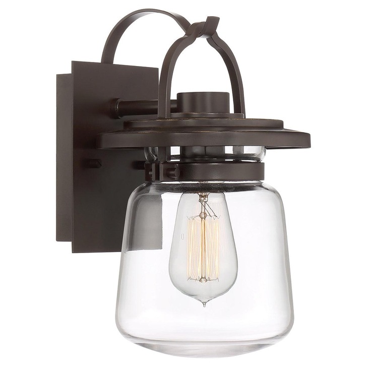 Quintiesse Lasalle 1 Light Small Outdoor Wall Lantern In Bronze Complete With Clear Glass - IP44 - QN-LASALLE-S-WT