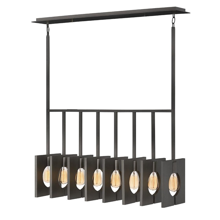 Quintiesse Ludlow 8 Light Linear Pendant - Brushed Graphite - QN-LUDLOW8-GR