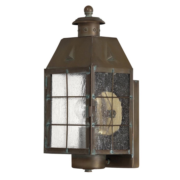 Quintiesse Nantucket 1 Light Solid Brass Medium Wall Lantern Complete With Clear Seeded Glass - IP44 - QN-NANTUCKET-M-AS