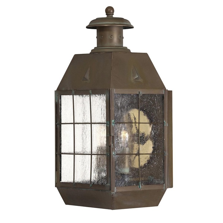 Quintiesse Nantucket 2 Light Solid Brass Large Wall Lantern Complete With Clear Seeded Glass - IP44 - QN-NANTUCKET-L-AS