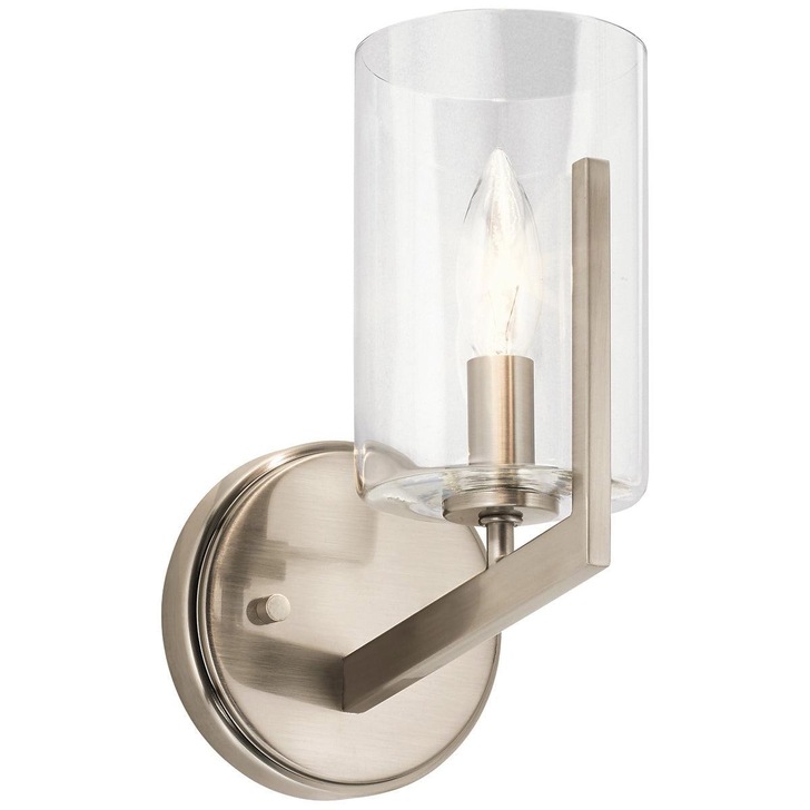 Quintiesse Nye 1 Light Wall Light in Classic Pewter Complete With Clear Glass - QN-NYE1-CLP