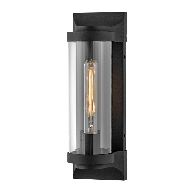 Quintiesse Pearson 1 Light Medium Outdoor Wall Lantern in Textured Black Complete With Clear Glass - IP44 - QN-PEARSON0N-TK