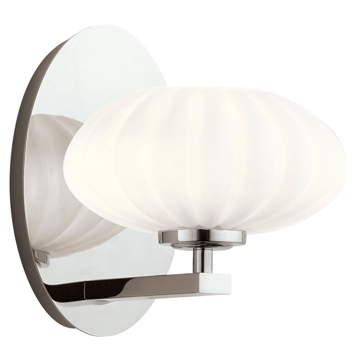 Quintiesse Pim 1 Light Wall Light In Polished Chrome Complete With Eched Cased Opal Glass - QN-PIM1-PC