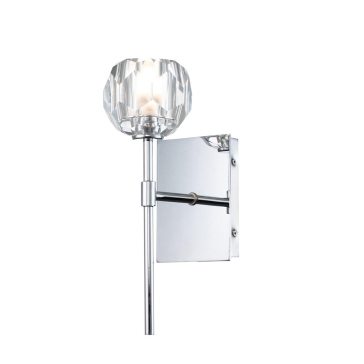 Quintiesse Regalia 1 Light Bathroom Wall Light In Polished Chrome Complete With K9 Crystal Glass - IP44 - QN-REGALIA1-PC-BATH