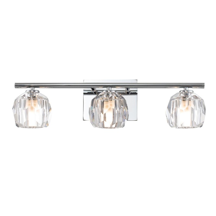 Quintiesse Regalia 3 Light Bathroom Wall Light In Polished Chrome Complete With K9 Crystal Glasses - IP44 - QN-REGALIA3-PC-BATH