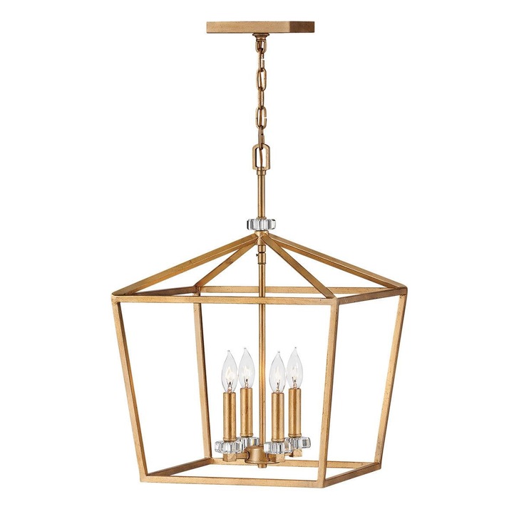 Quintiesse Stinson 4 Light Large Pendant/ Semi-Flush In Distressed Brass - QN-STINSON-4P-L-DBR