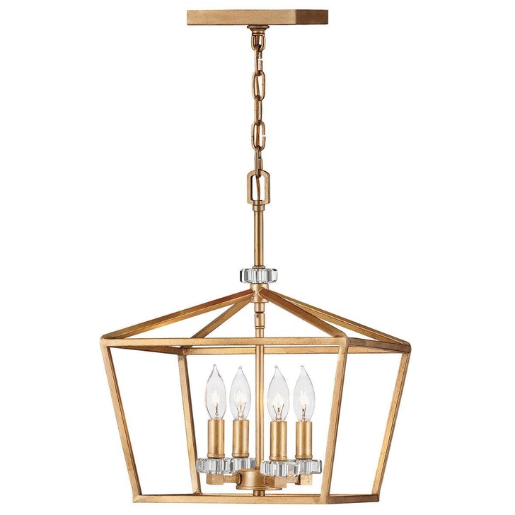 Quintiesse Stinson 4 Light Medium Pendant/ Semi-Flush In Distressed Brass - QN-STINSON-4P-M-DBR