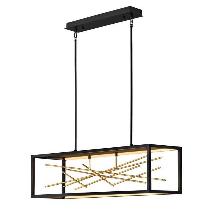 Quintiesse Styx LED Island Light In Black And Gilded Gold - QN-STYX-LED-ISLE-BG