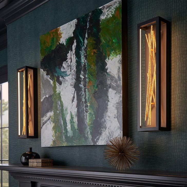 Quintiesse Styx LED Wall Light In Black And Gilded Gold - QN-STYX-LED-W-BG