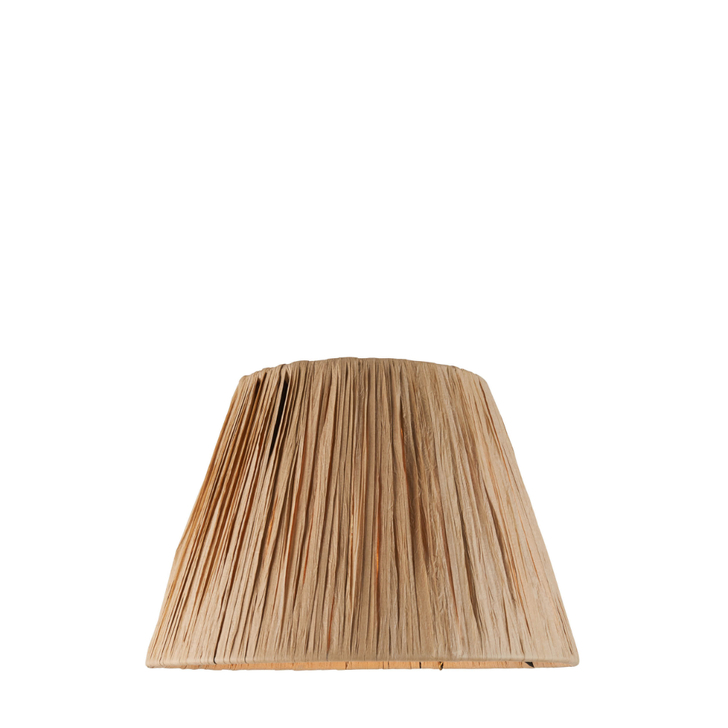 Rafia Natural Tapered 24cm Lampshade - E14/E27/B22 With Fixed Metal Gimbal