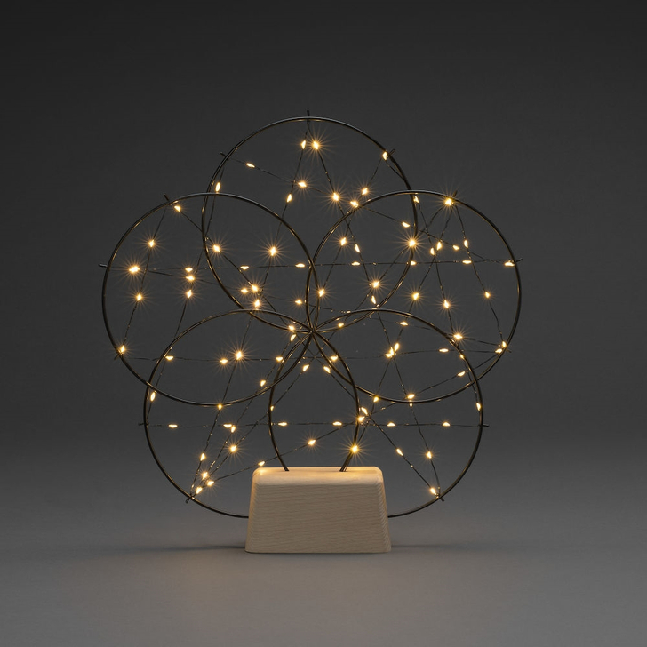 Round Christmas Decoration With Micro Amber LEDs