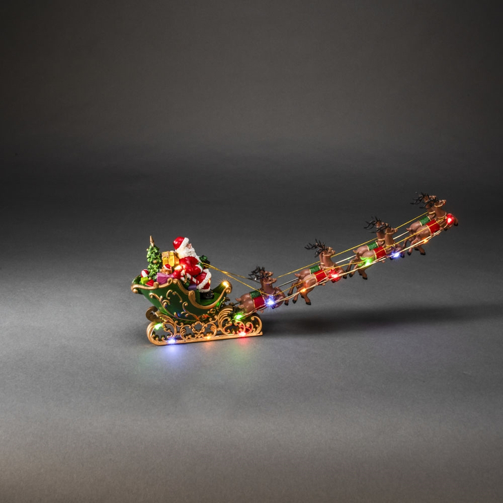 Santa Sleigh With Reindeer Christmas Decoration LED