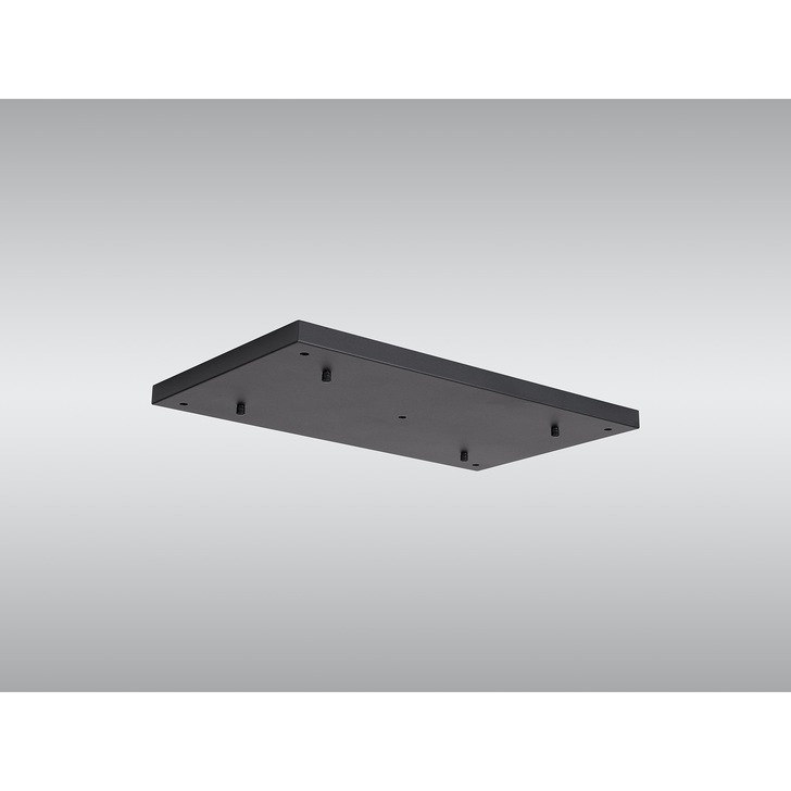 Satin Black 5 Hole Rectangular Ceiling Plate - 550mm x 320mm