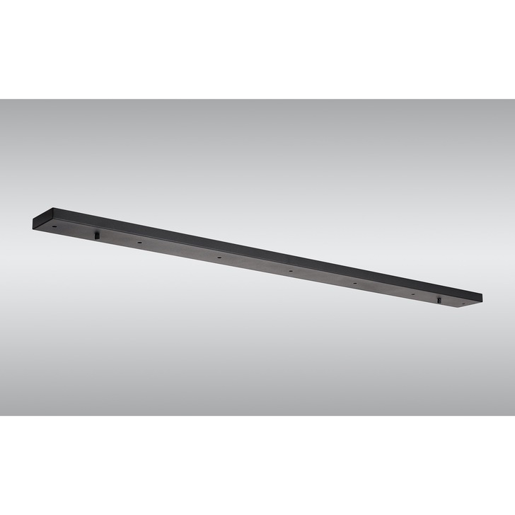 Satin Black 7 Hole Rectangular Ceiling Plate - 1400mm x 100mm