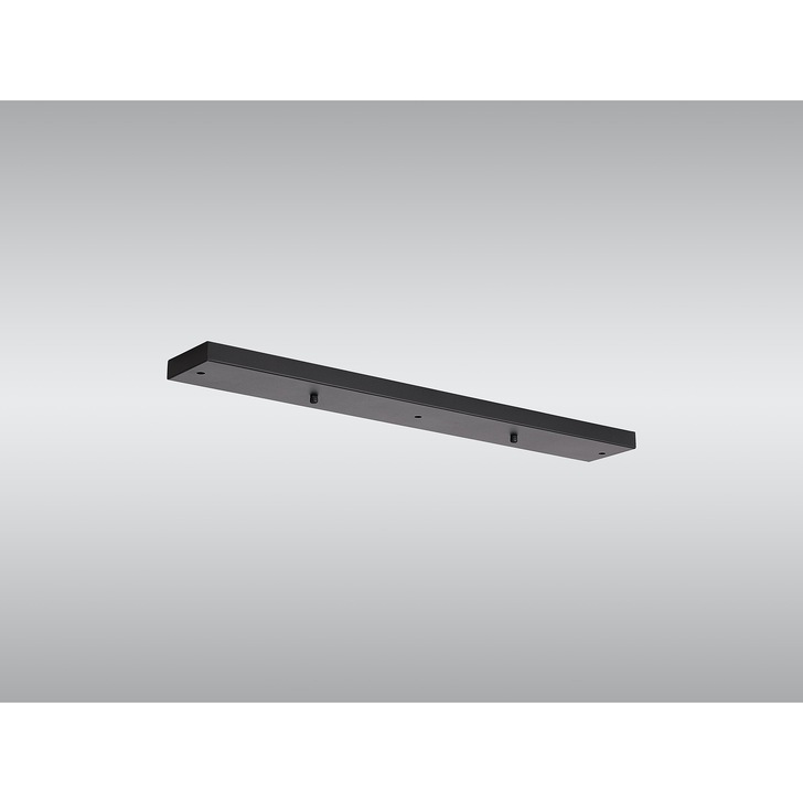 Satin Black Linear 3 Hole Ceiling Plate - 70 X 10cm