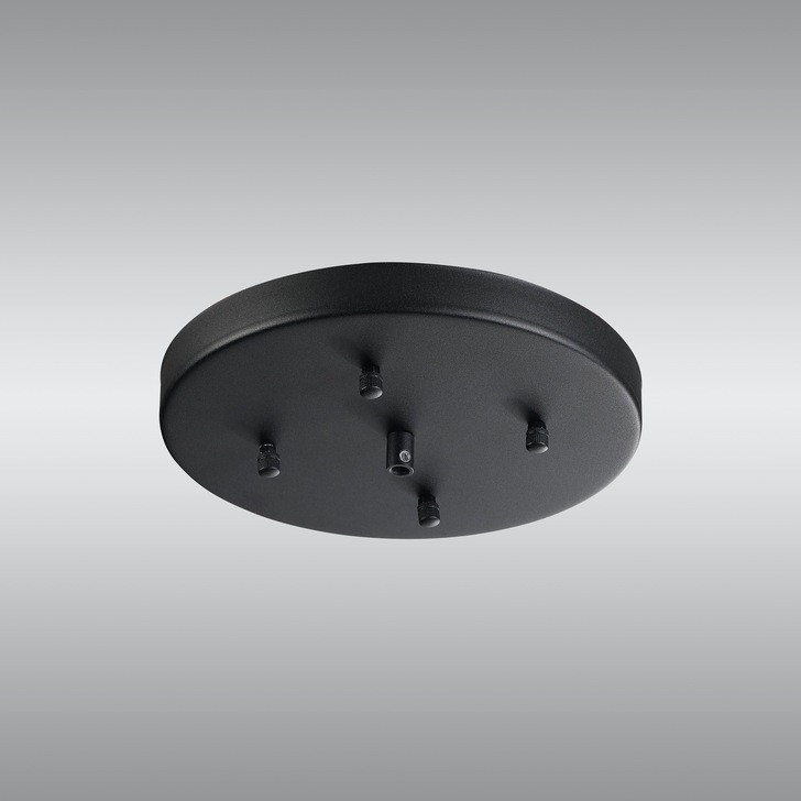 Satin Black No Hole Ceiling Plate - 23cm