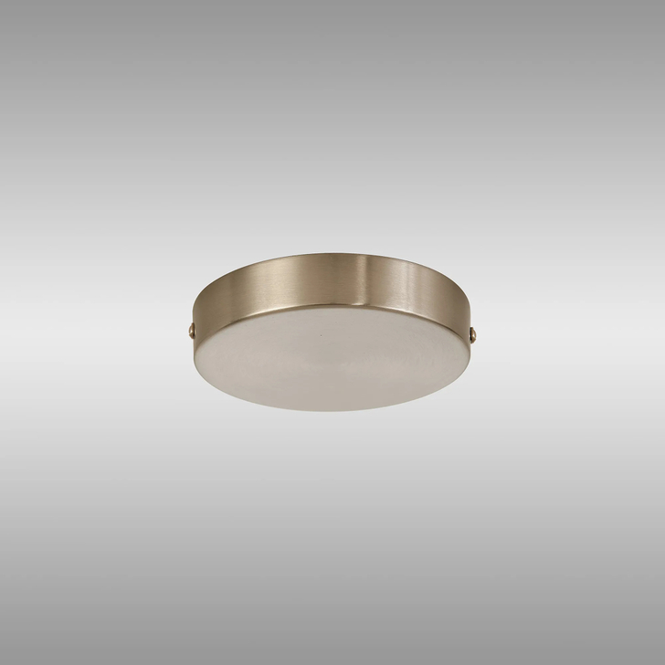 Satin Nickel No Hole Round Ceiling Plate - 12cm