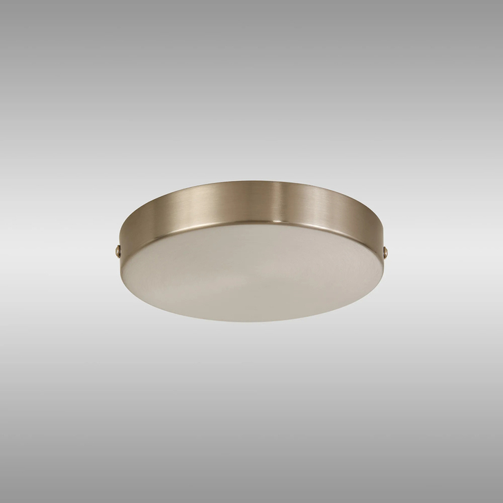 Satin Nickel No Hole Round Ceiling Plate - 15cm