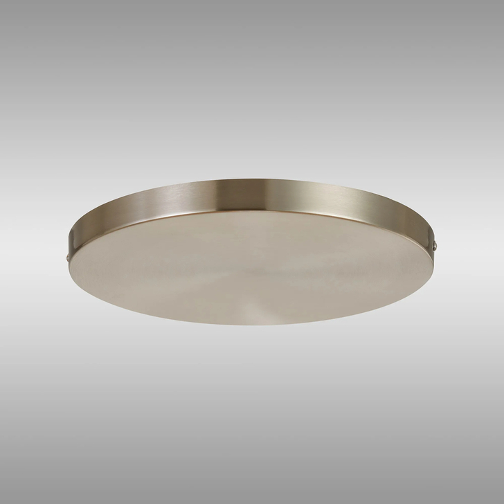 Satin Nickel No Hole Round Ceiling Plate - 28cm