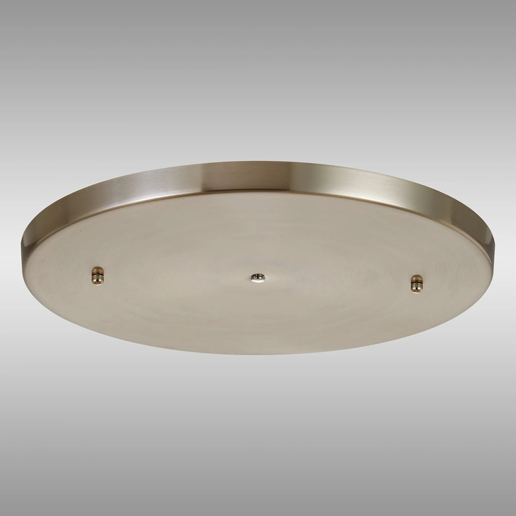 Satin Nickel No Hole Round Ceiling Plate - 40cm