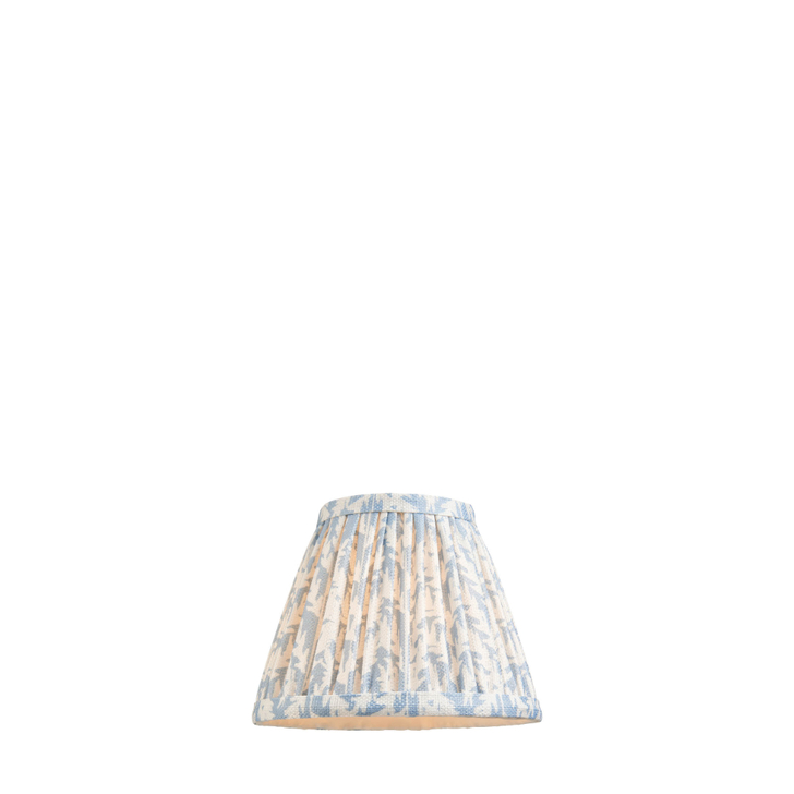 Shell Bay Blue Leaf Patterned 16cm Lampshade - Golf/Candle Clip