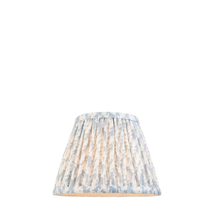 Shell Bay Blue Leaf Patterned 20cm Lampshade - E14/E27/B22 With Fixed Metal Gimbal