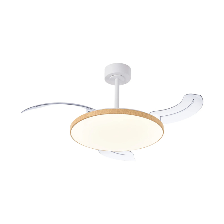 Slim Fan Mini 40cm 45W LED Dimmable Ceiling Light With Built-In 25W DC Fan: 2700-5000K Remote Control: 3150lm: Wood