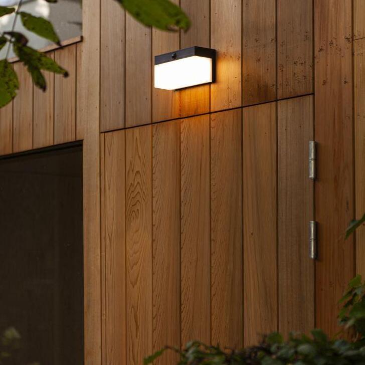 Solar Powered Led Exterior Wall Light With Pir Motion Sensor - 2700K-6500K, IP44