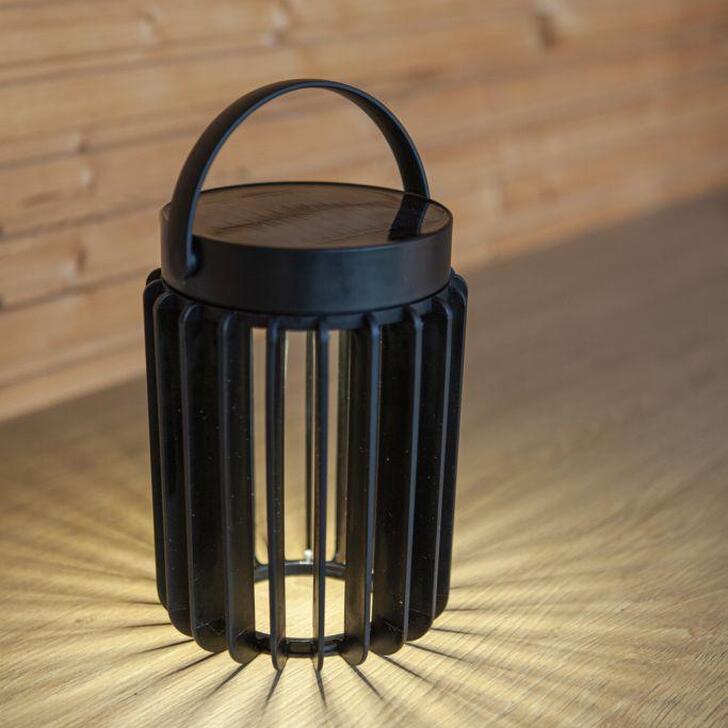 Solar Powered Led Portable Touch Lamp In Black - 4000K, IP44