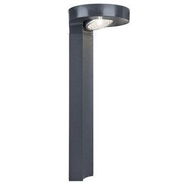 Solar Powered Modern Led Bollard Light In Grey With Spike - 4000K, IP44