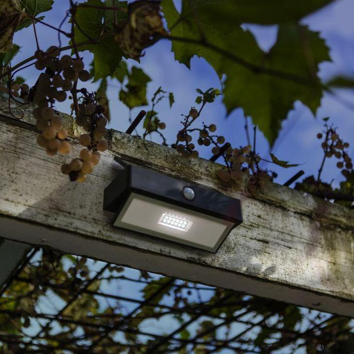 Solar Powered Modern Led Exterior Wall Light With Pir Motion Sensor - 5000K, IP44