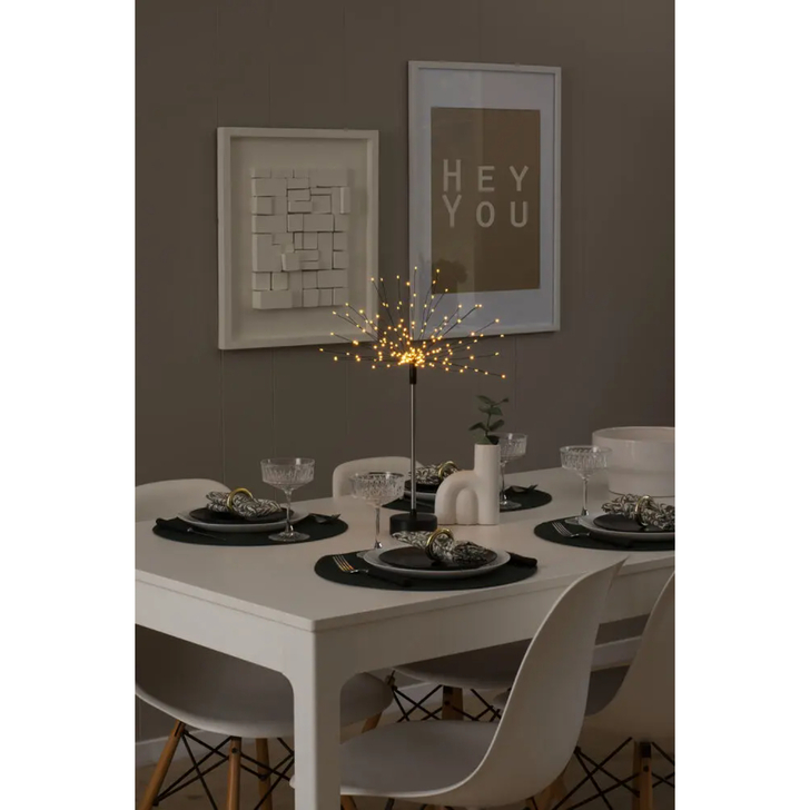 Standing Decoration 50cm Black 4 x 40 Amber Led 6H Timer B/O