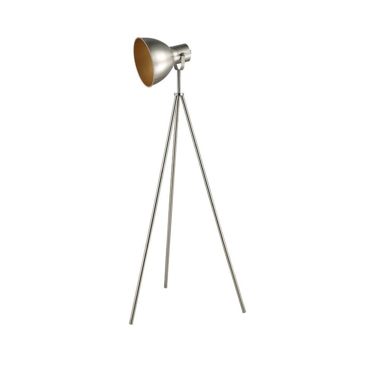 Stylish Lighting Alabama Satin Nickel & Gold Tripod Floor Lamp