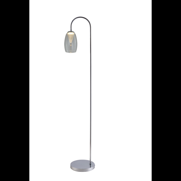 Stylish Lighting Aria Polished Chrome Led Floor Lamp Complete With Clear Glass