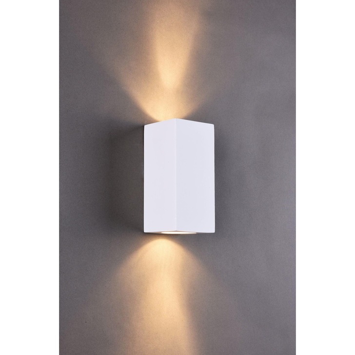 Stylish Lighting Arizona 2 Light Up/Down White Plaster Wall Light