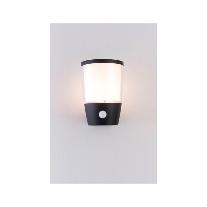 Stylish Lighting Hawai Black Exterior Wall Light Complete With PIR - IP44