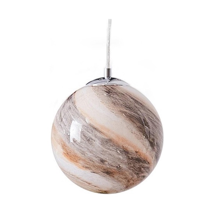 Stylish Lighting Kentucky Polished Chrome Single Pendant With Jupiter Glass