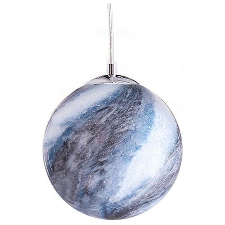 Stylish Lighting Kentucky Polished Chrome Single Pendant With Neptune Glass