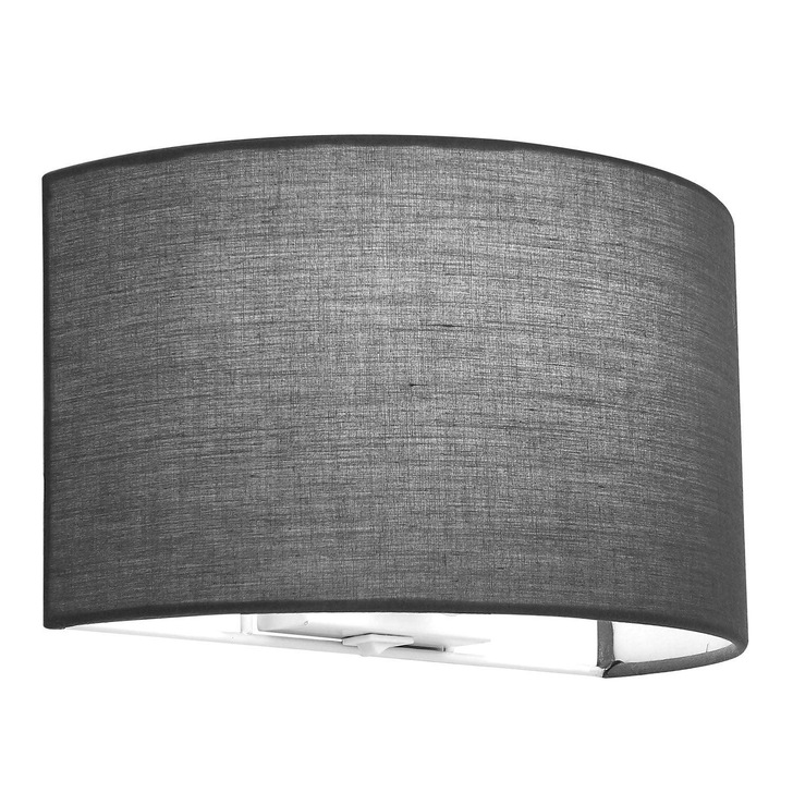 Stylish Lighting Louisiana 1 Light Half Drum Grey Fabric Wall Light