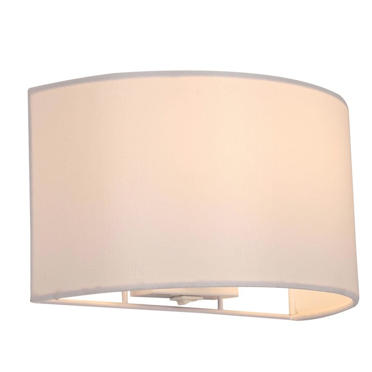 Stylish Lighting Louisiana 1 Light Half Drum White Fabric Wall Light