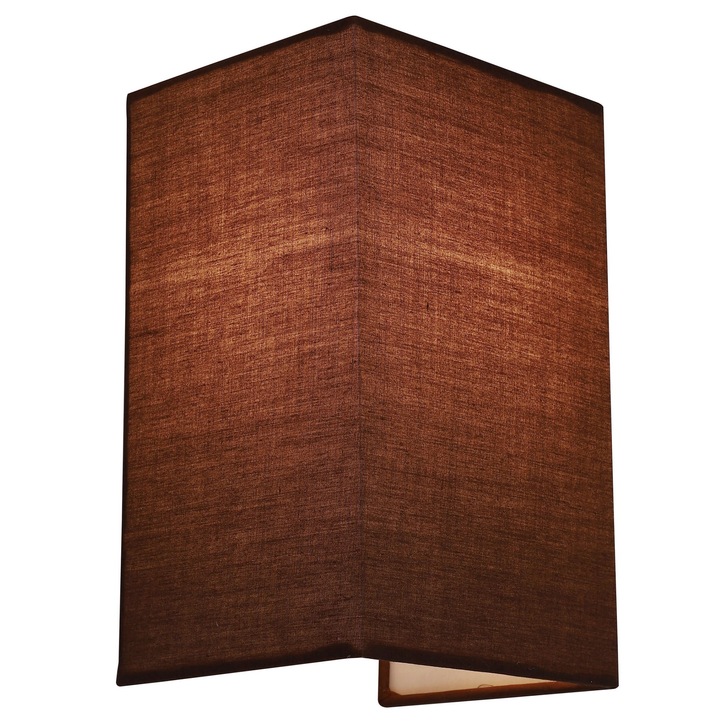 Stylish Lighting Louisiana 1 Light Rectangular Mocha Fabric Wall Light