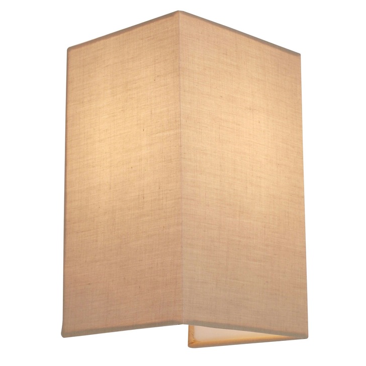 Stylish Lighting Louisiana 1 Light Rectangular Taupe Fabric Wall Light